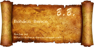 Bohács Bence névjegykártya