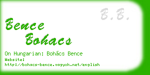 bence bohacs business card