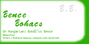 bence bohacs business card